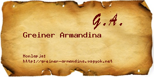 Greiner Armandina névjegykártya